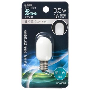 LED電球 ナツメ球形 E12/0.5W 昼白色|LDT1N-H-E12/13 06-4602 OHM オーム電機