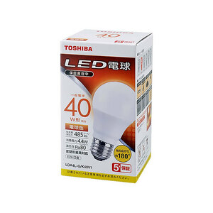 東芝 LED電球 E26 40W形相当 電球色｜LDA4L-G/K40V1R 16-0643