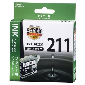 ブラザー互換インク LC211BK 顔料ブラック_INK-B211B-BK 01-4270 オーム電機