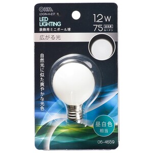 LED電球 ミニボール電球形 E17/1.2W 昼白色｜LDG1N-H-E17 15 06-4659 OHM オーム電機