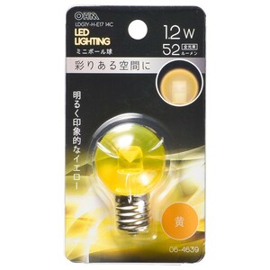 LED電球 ミニボール電球形 E17/1.2W 黄 クリア｜LDG1Y-H-E17 14C 06-4639 OHM オーム電機