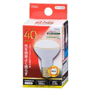 LED電球 レフランプミニ形 E17 40形相当 3W 電球色 広角タイプ140° LDR3L-W-E17 A9 06-0767 オーム電機