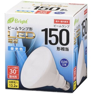 LED電球 ビームランプ形 E26 150形相当 13.2W 昼光色 散光形 屋内・屋外兼用 E-Bright LDR13D-W20/150W 06-3126 オーム電機