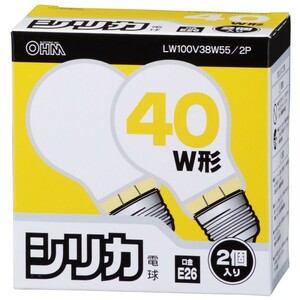 シリカ電球 LW100V38W55/2P 06-1761