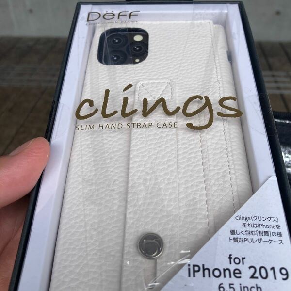 Deff （ディーフ） clings Slim Hand Strapfor iPhone 11 Pro Max (ホワイト)