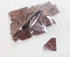 【新品未使用】レゴ　LEGO　プレート　ウェッジプレート　コーナーカット　3x3　ブラウン　茶　24枚　３×３ 