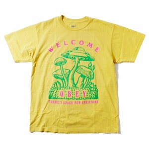 新品 OBEY オベイ Tシャツ SPACE FOR EVERYONE ゴールデンハーベスト L