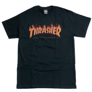 セール SALE 新品 THRASHER スラッシャー Tシャツ US企画 インポート ファイヤー フレイム FLAME MAG ロゴ 黒 ブラック M