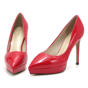  new goods large size pumps red 28cm 131400-46 enamel style front thickness bottom storm high heel 