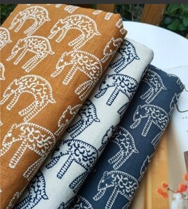 刺繍生地 二枚セット 山羊柄