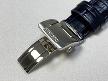 L0CA014J0 SEIKO メカニカル 20mm 純正革ベルトバックル付 カーフ型押し ダークブルー SARG015/6R15-02V0用 ネコポス送料無料_画像4