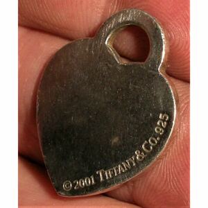 超希少!SEMI VTG 2001’s DESIGNER SIGNED TIFFANY & CO SILVER HEART CHARM NYC MADEセミビンテージティファニーハートシルバーペンダント