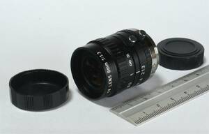 ★ Moritex/モリテックス　ML-0813　8mm F1.3　Cマウント レンズ　2/3”　美品　FA産業用　マクロ撮影にも　ニコン１で　TV LENS