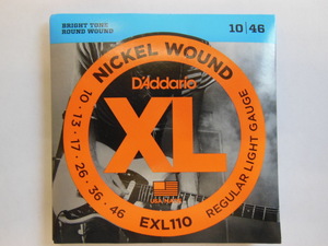 ☆D'Addario EXL110 エレキギター弦 ニッケル Regular Light .010-.046☆