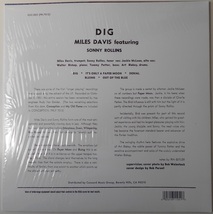 ■新品■Miles Davis マイルス・デイヴィス/dig(LP) Sonny Rollins ソニー・ロリンズ　Jackie McLean ジャッキー・マクリーン_画像2