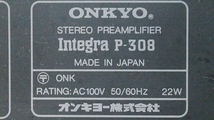 【1円スタート！】ONKYO オンキョー ステレオプリアンプ INTEGRA P-308 コントロールアンプ オーディオ 音響機器 動作良好 A3086_画像9