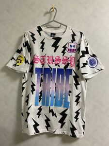 Stussy Tribe T -Fish Size S Total Pattern inazuma Thunder 8 Ball Stussy Chploughy