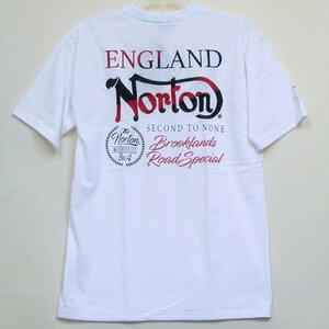 ノートン Norton ドライ レッド ホワイト ブラック半袖Tシャツ 222N1019 ホワイト L アメカジ バイカー ロッカーズ 吸水速乾
