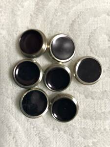 1545 約15㍉　黒　シルバー　ボタン ７個セット　ビンテージ　 未使用品　手芸　裁縫　おしゃれ　ハンドメイド　DIY　リメイク