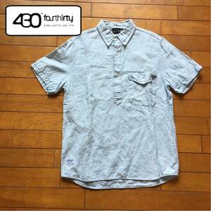 ★【 430 FOURTHIRTY BRAND 】★ コットン プルオーバーBDシャツ★サイズ0★ i-503