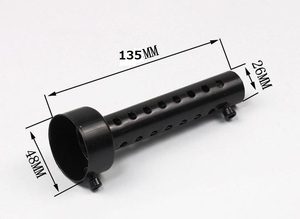 汎用 インナーサイレンサー バッフル チャンバー 消音器 ブラック 48mm