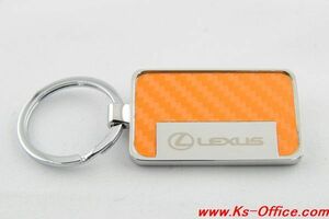 レクサス キーホルダー メタル/カーボン(オレンジ) (LEK10-04CF-K-A) 米国LEXUSディーラー品