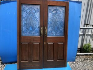  antique stained glass wood door outdoors indoor entranceway door present condition goods direct pickup welcome 
