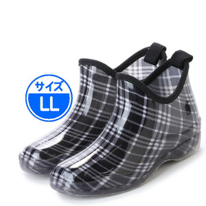 [ new goods unused ] rain boots Short LL check black 16029