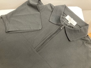 ポロシャツ　ゴルフシャツ　ジップアップ　ストレッチ　ドライ系　接触冷感　Ｌサイズ　黒　ＣＲＥＡＴＩＯＮ　ＣＵＢＥ★未使用格安！