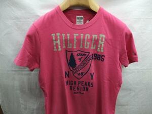 送料無料！半袖Tシャツ　ロゴプリント　天竺　Ｓ　ピンク　TOMMY　HILFIGER　HILFIGER　DENIM★ＯＵＴＬＥＴ未使用格安！