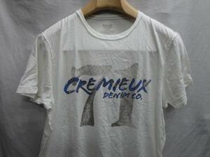 半袖Tシャツ　プリントロゴ　天竺　Lサイズ　白　仏国DANIEL　CREMIEUX★ＯＵＴＬＥＴ未使用格安！