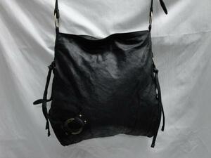  free shipping! tote bag shoulder bag damage leather pig leather black And A And A * unused cheap!