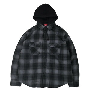 【中古】Supreme シュプリーム 21AW Hooded Flannel Zip Up Shirt フーデッド フランネル