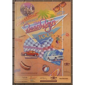 ◆激レア!デッドストック・ライブ・ポスター!★The Beach Boys『Chevy's Heartbeat of America(1988)』 #59232