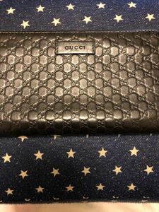 GUCCI 449391 マイクログッチシマ ラウンドファスナー 長財布