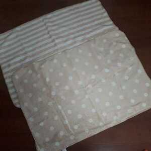  natural series * beige * border & dot * lap blanket * blanket *. daytime .* fleece cloth *2 pieces set * approximately 100×70