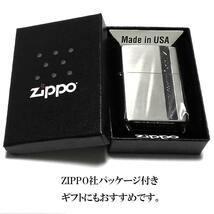 ZIPPOライター シンプル ジッポ 縦ライン入り サイドブラック ロゴ 銀 鏡面 両面加工 シルバー かっこいい お洒落 メンズ_画像6