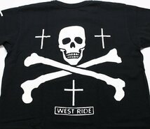 WESTRIDE (ウエストライド) クルーネックTシャツ “SKULL” 美品 ブラック size 34(XS) / スカル / クロスボーン_画像5