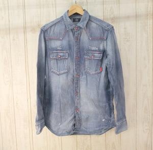 128AH WTAPS 12ss ALLMAN SHIRTS DENIM 121GWDT-SHM06 ダブルタップス デニムシャツ【中古】