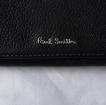 Paul Smith ポールスミス 長財布 マルチストライプ シボ革 小銭入れ付き ブラック メンズ_画像7