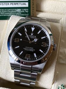 【美品】ROLEX ロレックス エクスプローラー1 214270 G番 前期型 ブラックアウト 保証書あり自動巻 メンズ腕時計