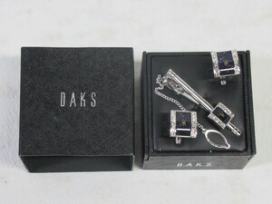 ◆DAKS ダックス ネクタイピン DESDN005 カフス DESDS005 セット 箱付/中古