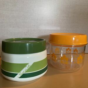 キッチン 保存容器 2種セット 象印ホーローウェア 昭和レトロ