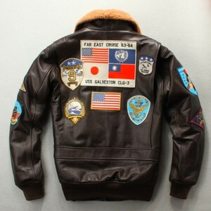  stereo a hyde G-1 top gun model flight jacket dark brown M size TOP GUNboma- Bomber leather cow leather 