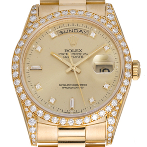 ［飯能本店］ROLEX ロレックス デイデイト L番 89年製 10P ダイヤモンド 18388A 腕時計 メンズ DH69674