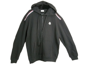 サイズM(男性L-XL相当)新品 本物■モンクレール/ZIP UP CARDIGAN/バックロゴ スウェットパーカー/スエット/メンズ/MONCLER/999/ブラック/黒