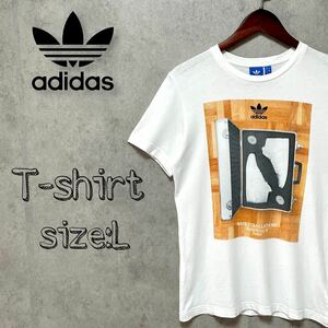 adidas アディダス - スニーカープリント Tシャツ / L
