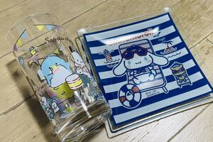 新品 サンリオ当りくじ シナモン ガラストレー&タキシードサム はんぎょどん ポムポムプリン けろっぴ柄のグラス