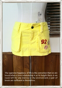  new goods regular price 7875 jpy element Element corduroy miniskirt S-M yellow lady's tight fluorescence color yellow sexy G