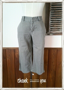 GAP Gap capri pants S-M size gray Denim cotton 100% lady's half capri pants cropped pants simple 7 minute height T